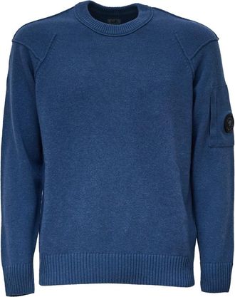 C.P. Company Round-neck Truien - Heren - Ronde hals truien - Blauw - M - Truien & Vesten