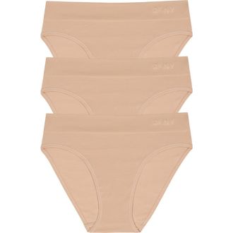 DKNY 3-Pack Seamless LiteWear Bikinis in Glow at Nordstrom, Size X-Large