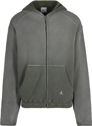 Roa Bee Sun Faded Waffle Sweatshirt In Olive