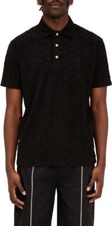 Purple Textured Terry Cloth Polo in Black at Nordstrom Rack, Size X-Small