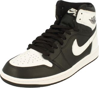 Nike Air Jordan 1 Retro High OG Mens Basketball Trainers - Black - Size UK 10.5