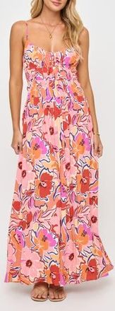 L*Space Tala Shirred Waist Cover-Up Maxi Sundress in Lost In The Blooms at Nordstrom Rack, Size X-Large