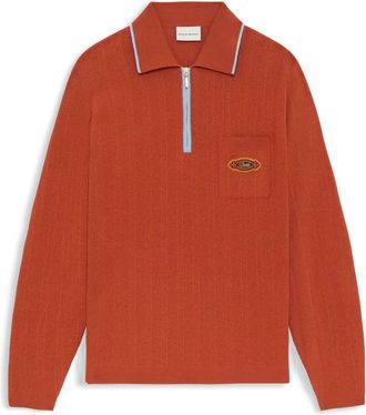 Dr&ocirc;le de Monsieur Polo Maille Dr&ocirc;le Patch - Heren - Ronde hals truien - Oranje - L - Truien & Vesten