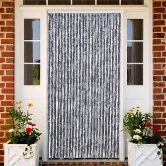vidaXL Vidaxl - Cortina Antimoscas Chenilla Plateado 100x200 Cm