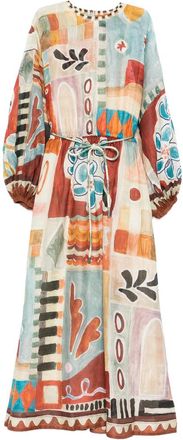 Alemais Patchwork Tie-belt Midi Dress