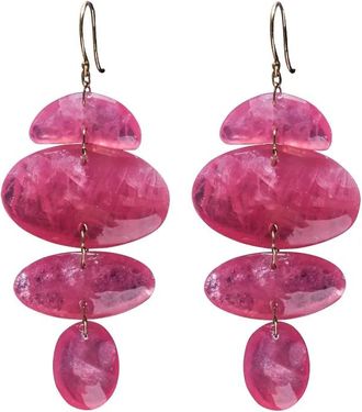 Ten Thousand Things 18k yellow gold Totem rhodochrosite earrings - Oro