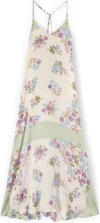 Motivi Maxi Kleedjes - Dames - Avondkleed - Wit - XS - Satijn - Kleedjes