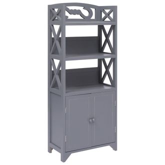 vidaXL Mueble De Ba&ntilde;o Madera De Paulownia Gris 46x24x116 Cm Vidaxl