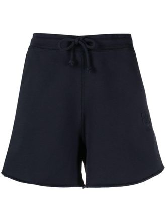 Ganni Shorts sportivi con ricamo - Blu