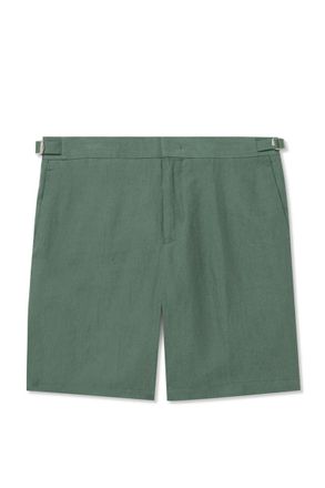 Orlebar Brown Norwich Straight-Leg Linen Shorts