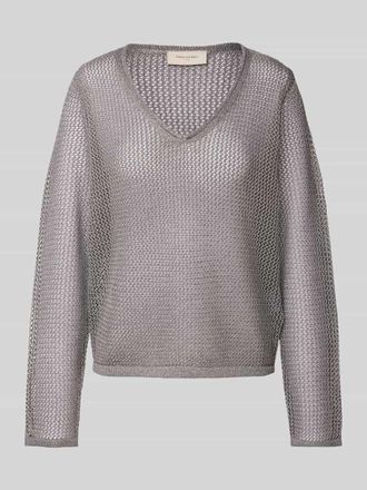 Freequent Strickpullover in semitransparentem Design Modell TERNE in Silber, Gr&ouml;&szlig;e M
