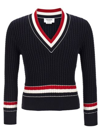 Thom Browne Mens Rwb Intarsia Sweater