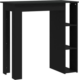vidaXL Mesa bar con estante madera contrachapada negro 102x50x103,5 cm Vidaxl