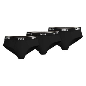 HUGO BOSS Mens Premium Cotton Briefs (Pack of 3) (Black) - Size X-Large