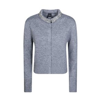 Pinko Pinko, Truien & Vesten, Dames, Grijs, L, Katoen, Colonia Cardigan