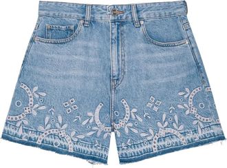Ganni Shorts in pizzo sangallo - Blu
