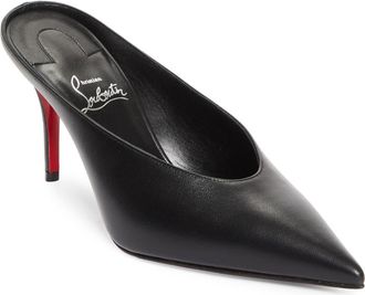 Christian Louboutin Miss Z Slimimule Pointed Toe Mule in Black/Lin Black at Nordstrom, Size 11.5Us