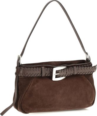 Staud Womens Brooklyn Shoulder Bag Espresso Lamb Ovis Aries