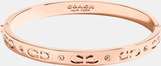 Coach Womens Kissing C Hinged Bangle - Rose Gold Metal - One Size