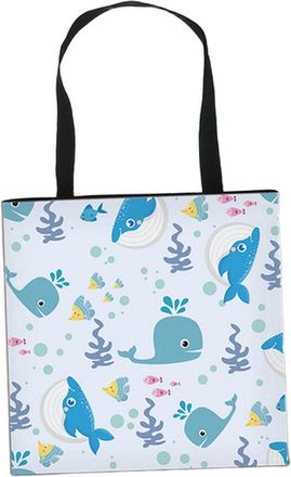 Generic Marine Animal graphic Tote Bag for Supermarket Shopping and Daily Commuting (Light Blue,15.55&times;15.55in)