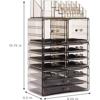 Sorbus Makeup and Jewelry Storage Case Display Set - Marble in Black at Nordstrom Rack