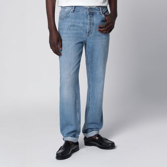 Brunello Cucinelli Traditional-fit five-pocket jeans in light blue denim