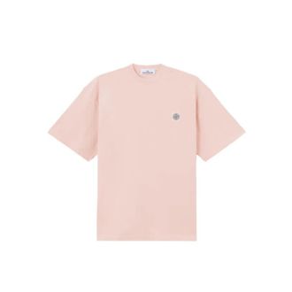 Stone Island Regular-fit T-shirt met Kompas-patch - Heren - T-shirts - Roze - M - Katoen - Tops