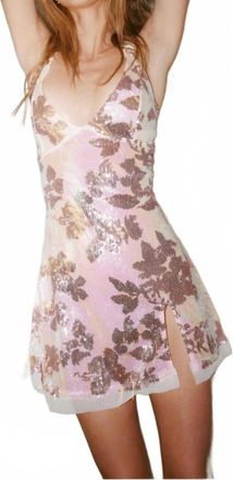 Free People Dazzle Me Sequin Jacquard Mini Slip In Blush Pink Combo