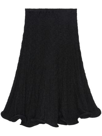 Msgm crinkle-effect skirt - women - Fabric - 42 - Black