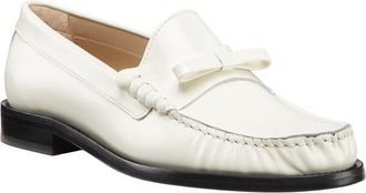 Stuart Weitzman Lottie Bow Leather Loafer