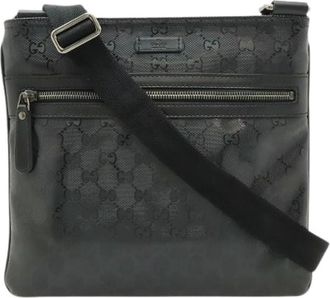 Gucci Pre-owned GG Imprime Shoulder Bag PVC/Leather - unisex - Vintage Schoudertas - Zwart - ONE Size - Leer - Vintage