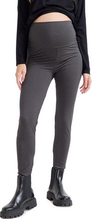 Hatch The Ultimate Maternity Over The Bump Leggings in Grey Houndstooth at Nordstrom, Size X-Large