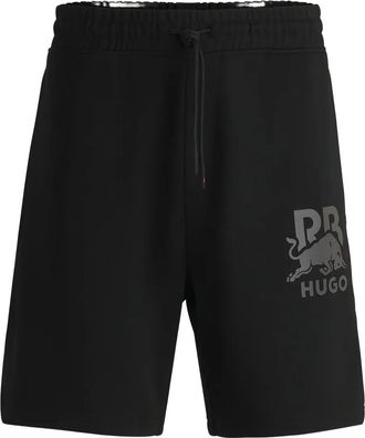 BOSS x RB logo-print drawstring shorts - men - Cotton - L - Black