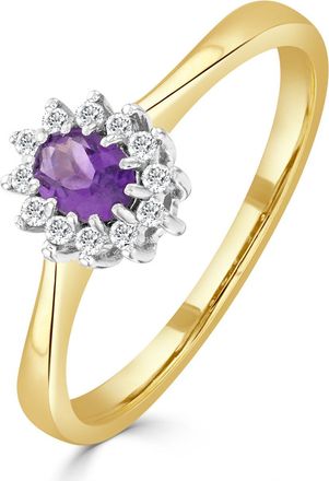 The Diamond Store Amethsyt 0.15ct And Diamond 9K Gold Ring
