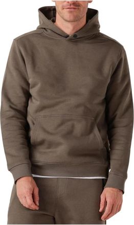 Genti Taupe Logo Hoodie voor Heren - Heren - Hoodies - Bruin - M - Katoen - Hoodies & sweatvesten