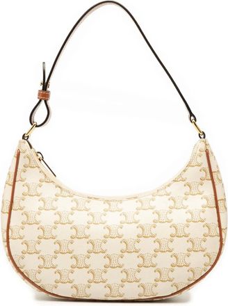 Celine Borsa a spalla Triomphe Ava in tela cerata 2021 - Marrone