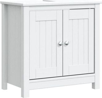 vidaXL Mueble de lavabo baño berg madera maciza pino blanco 60x34x59cm Vidaxl