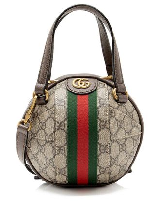 Gucci Beige Gg Supreme Canvas Ophidia Basketball Mini Bag (Authentic Pre- Loved)