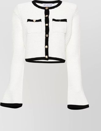 Self Portrait cropped cardigan flared cuffs