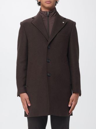 Manuel Ritz Knee-Length Single-Breasted Coat in Wool Blend with Lapels