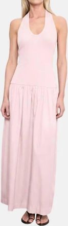 Enza Costa Halter Midi Dress In Cherry Blossom