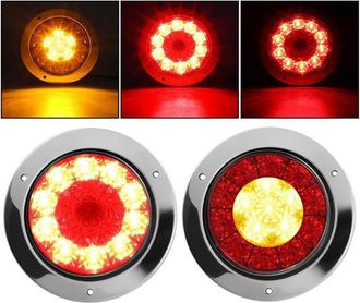 OEM Luces Traseras Remolque - 2x 16 Led Smd - Estanqueidad Ip65 - Compatible 12 V / 24 V - Para Furgoneta Caravana Autocaravana Vr - Pack De 2
