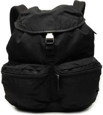 Prada Black Nylon Leather Backpack (Pre-Owned)