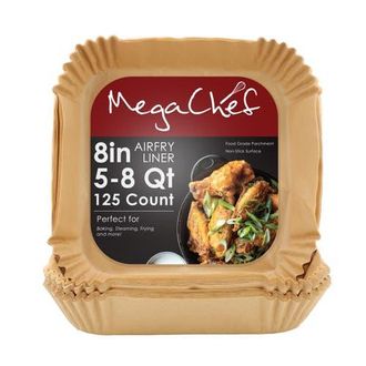 MegaChef Air Fryer Square Parchment Paper Liners, 125 Piece in Brown at Nordstrom