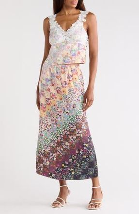 Free People Say Hello Tank & Maxi Skirt Set in White Multi at Nordstrom Rack, Size X-Large
