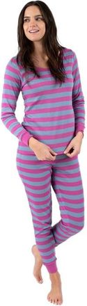 Leveret Womens Cotton Striped Matching Family Pajamas in Purple & Denim at Nordstrom, Size X-Small