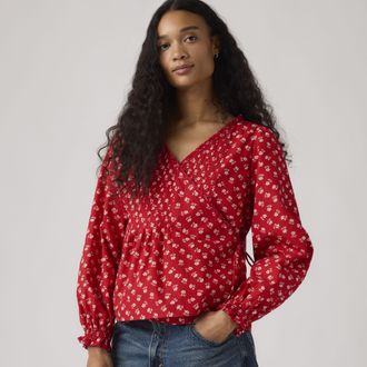 Levi's Soleil Wrap Blouse - Womens - XS - Red