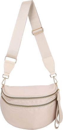 Generic Cross Body Bag Women, Black Nylon Bumbags for Ladies with Adjustable and Removable Wide Strap, Spacious Shoulder Bags with Smooth Dual-Zipper, Mulit-p