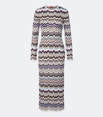 Missoni Zigzag knitted wool-blend midi dress