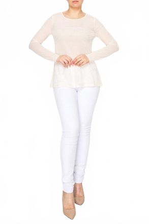 Origami Jewellery Oh My Mesh Top In Beige